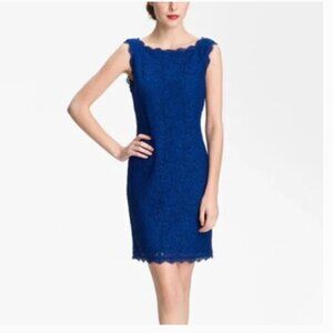 Adrianna Papell Boatneck Lace Sheath Dress
